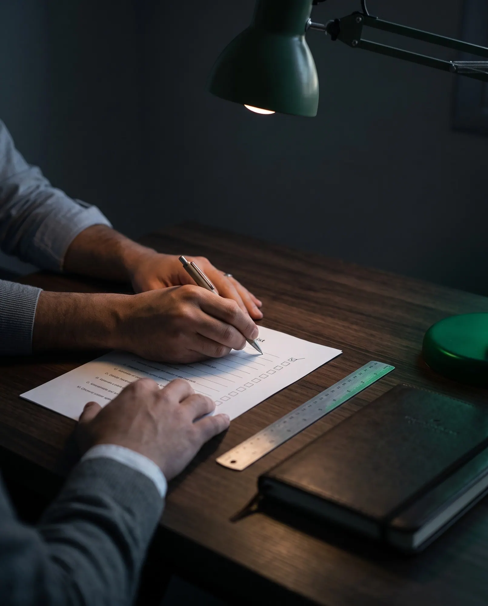 Reviewing a delivery checklist line by line